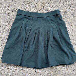 Zara Skirt Girls Size 11-12 Green Pleated School‎ Uniform California Badge Youth